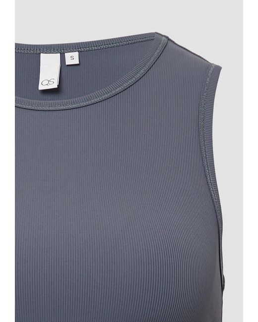 QS Gray Shirttop Ripptop mit seitlicher Raffung, x Vanessa Mai