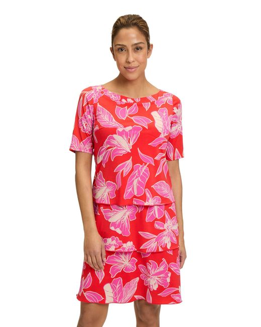 Betty Barclay Red Sommerkleid Stufenkleid kurzarm Druck
