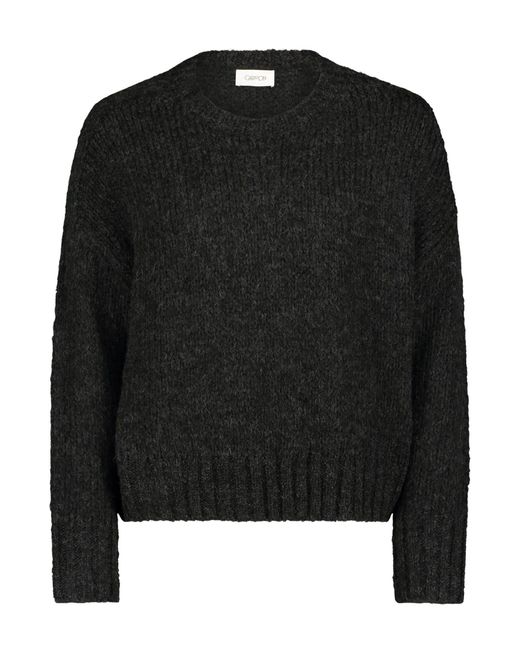 Cartoon Black Strickpullover Basic-Pullover mit Rundhalsausschnitt (1-tlg) Rippbündchen
