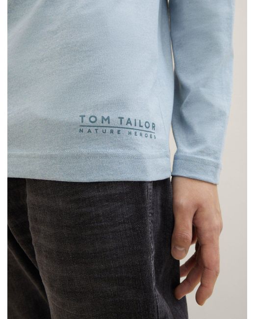 Tom Tailor T-Shirt Langarmshirt mit Snood in Blue für Herren