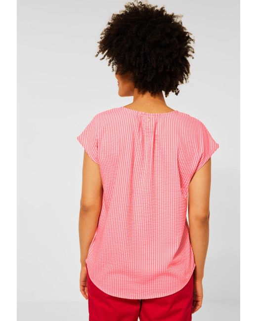 Street One Shirtbluse im Seersucker-Style mit Streifen in Pink | Lyst DE