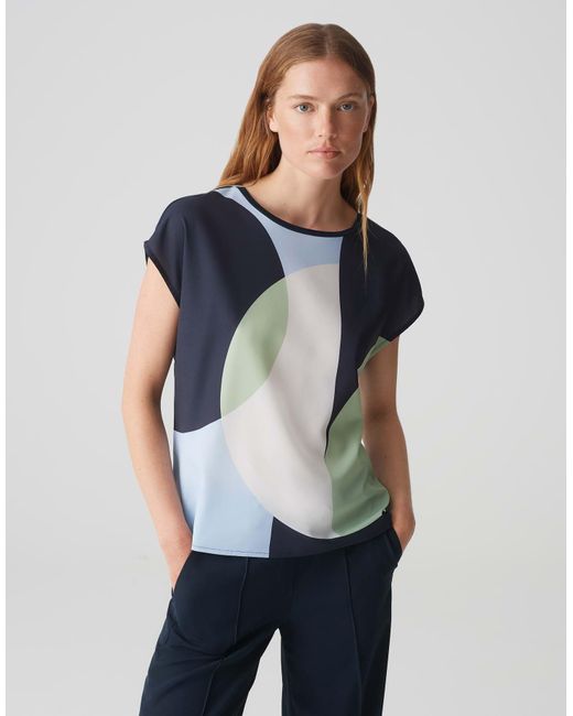 Opus Blue Shirt SALOMA PRINT Regular aus Material Mix