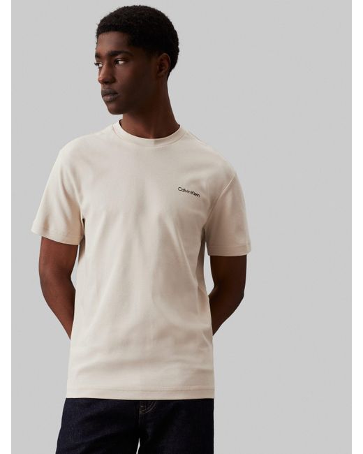 Calvin Klein T-Shirt Micro Logo aus dickem Winterjersey in White für Herren