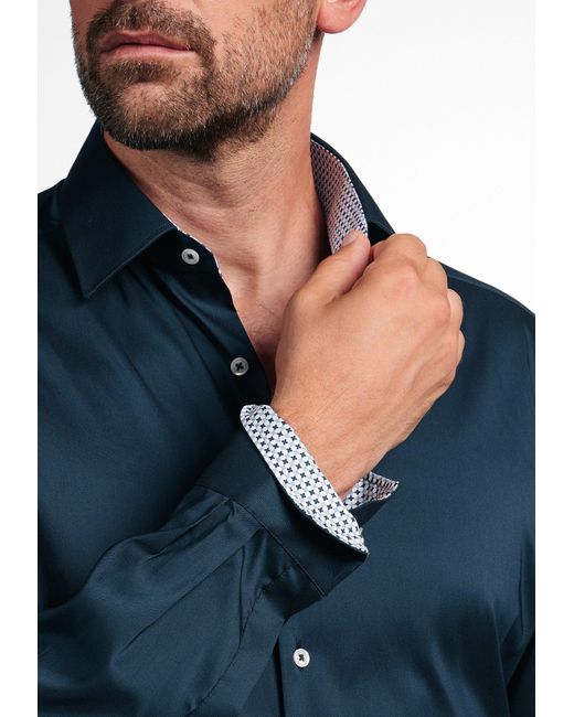 Eterna Langarmhemd in Blue für Herren