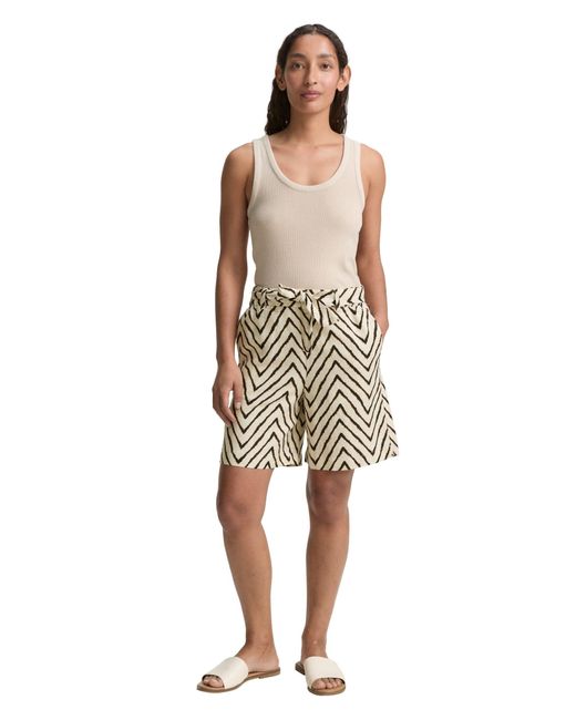 Tom Tailor White Bermudas bermuda linen pants