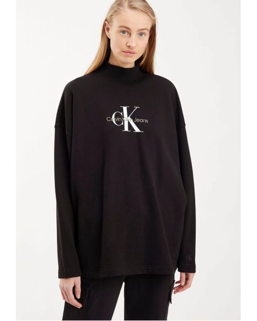 Calvin Klein Sweatshirt ARCHIVAL MONOLOGO MOCK NECK mit hohem Stehkragen in  Schwarz | Lyst DE | Mäntel
