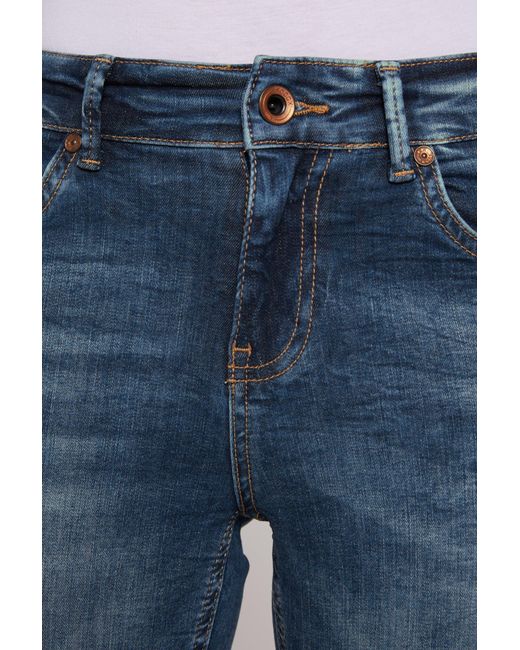 Slim-fit-Jeans Lyst normaler in SOCCX mit Leibhöhe DE Blau |