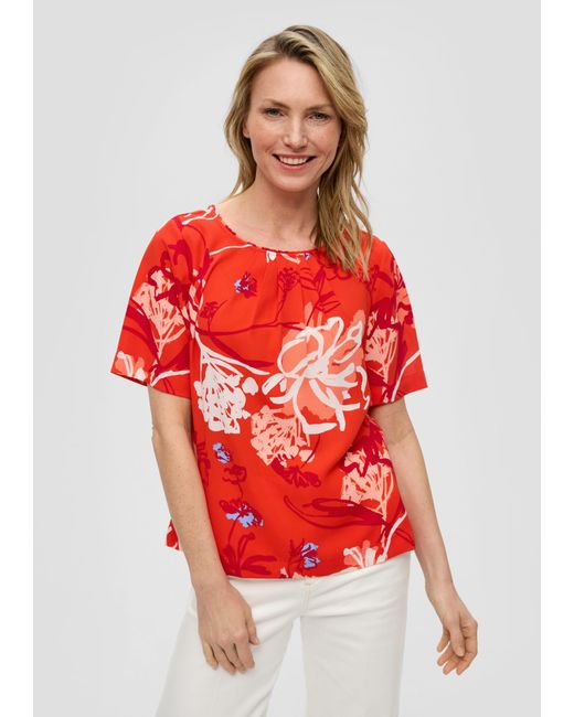 S.oliver Red Kurzarmbluse Bluse mit All-over-Print