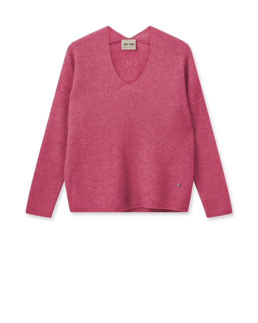 Mos Mosh Red Wollpullover MMThora V-Neck Knit