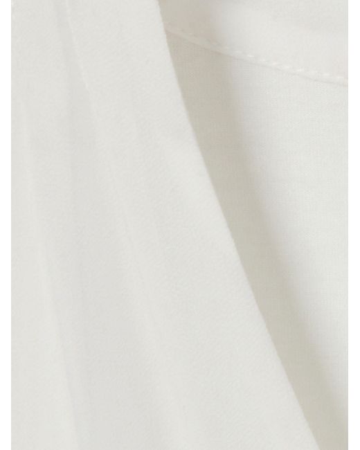 FRAPP White Klassische Bluse mit transparentem Chiffon