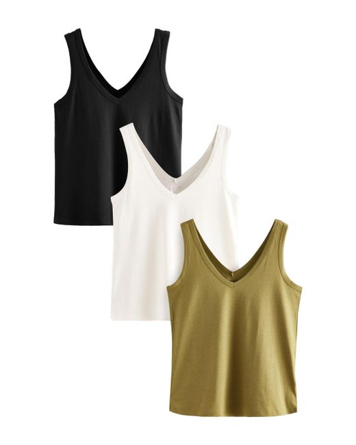 Next Black Ägertop Lässige Trägertops aus Modal, 3er-Pack (3-tlg)