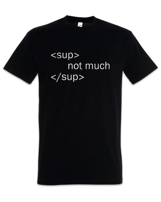 Urban Backwoods Print- Not Much Sup T-Shirt Geek Nerd Fun Informatiker PC IT in Black für Herren