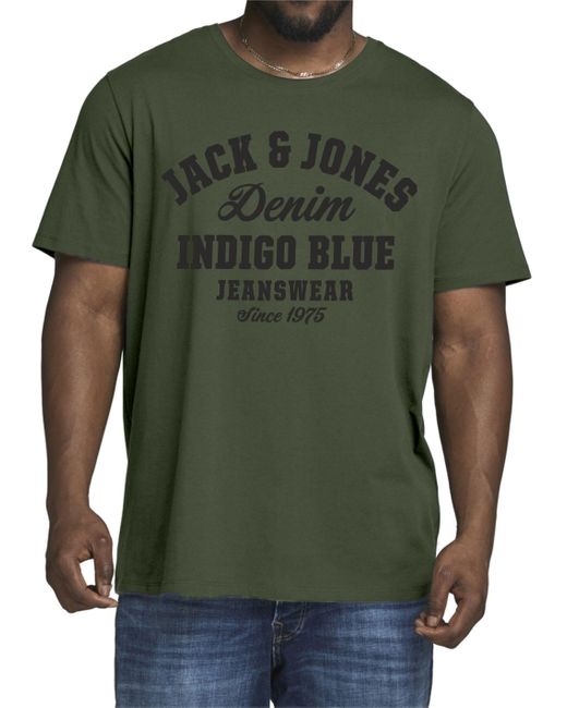 Jack & Jones Print- (Spar-Set, 3er-Pack) Big Size Shirt, Übergröße aus Baumwolle in Green für Herren