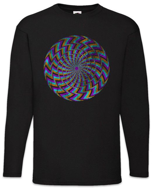 Urban Backwoods Langarmshirt Hypno Spiral II Langarm T-Shirt Kreis Magic Kreisel Spirale Hypnose in Black für Herren