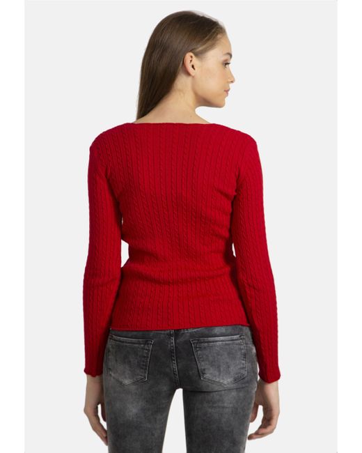 Sir Raymond Tailor Red V-Ausschnitt-Pullover Athena in klassischem Design