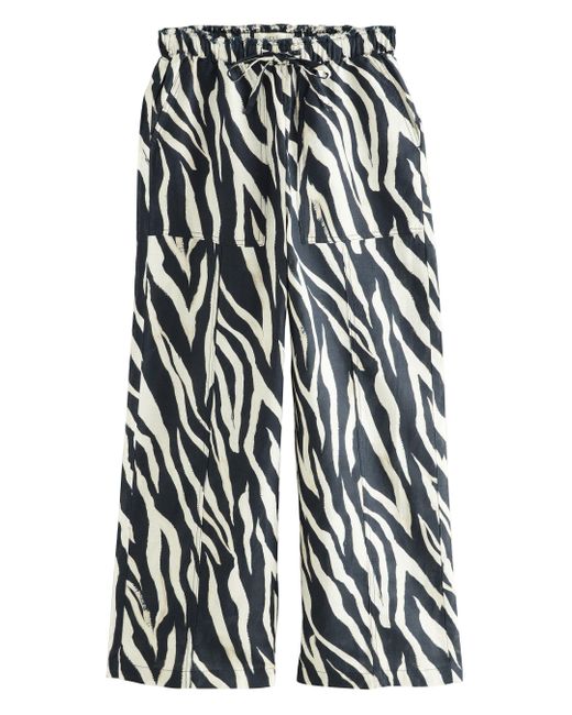 Next White Palazzohose Weite Hose aus Leinengemisch mit elastischem Bund (1-tlg)