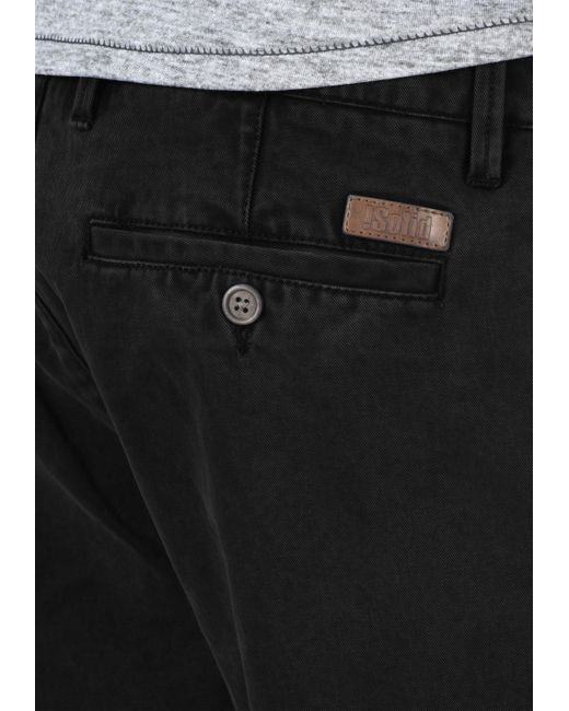 Solid Chinoshorts SDPinhel kurze Hose mit knöpfbarer Gesäßtasche in Black für Herren