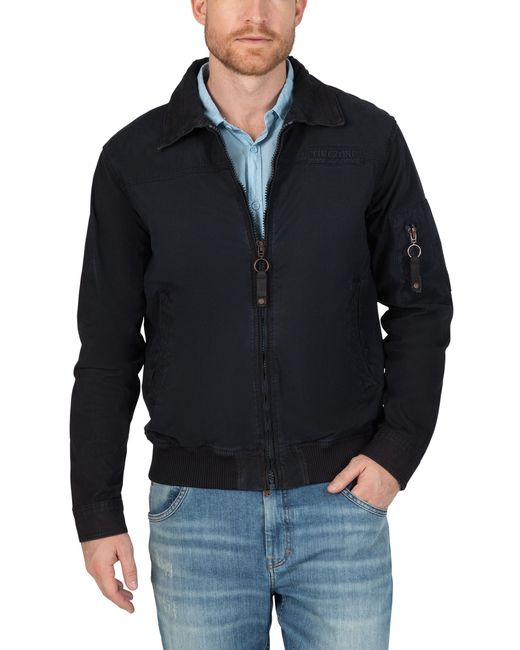 Timezone Blouson Übergangsjacke mit Stretch-Twill Biker Jacket in Black für Herren