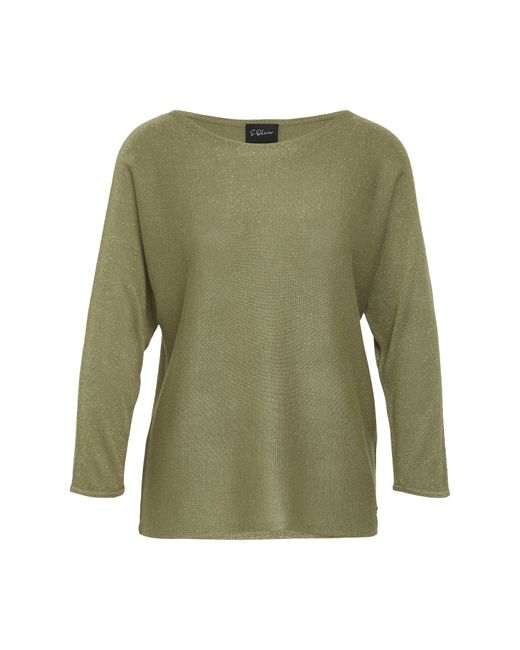 S.oliver Green Strickpullover mit Glitzergarn