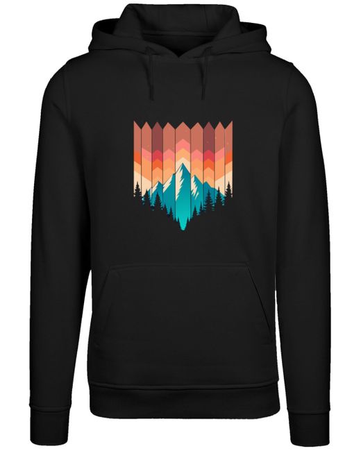 F4NT4STIC Kapuzenpullover Berg Sonnenuntergang Geometrisch Premium Qualität in Blue für Herren