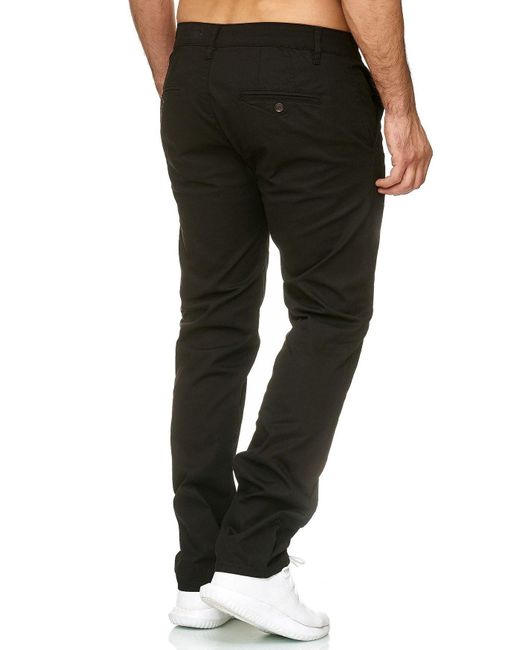 Egomaxx Chinohose Stretch Basic Denim Design Fredy & Roy (1-tlg) CLIFF in Black für Herren