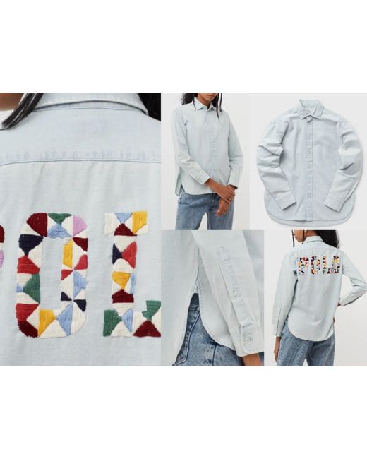 Ralph Lauren Gray T- POLO REMSEY DENIM Shirt Jacket Concept Hemd Blouse Bluse