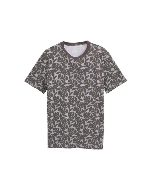 Tom Tailor T-Shirt mit Allover-Print in Gray für Herren