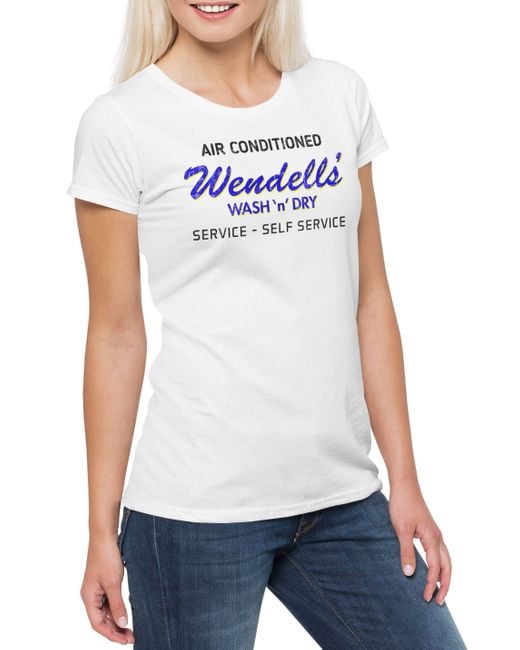 Urban Backwoods White Print- Wendell's Wash N Dry T-Shirt Gallagher Shameless Lip