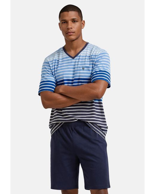 Hajo Pyjama Klima Komfort (Set, 2 tlg) Schlafanzug in Blue für Herren