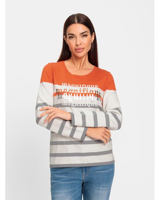 heine Gray Strickpullover Jacquardpullover