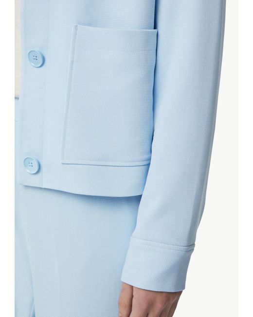 Comma, Blue Blusenblazer Jacke im Boxy Cut mit Strukturmuster