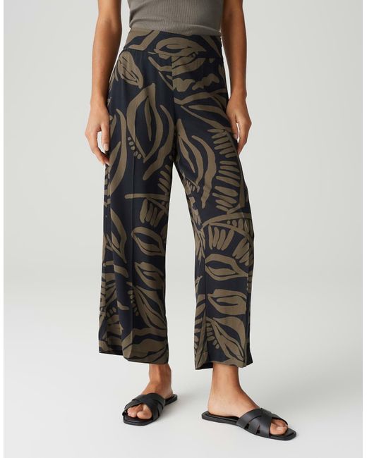 Opus Black Culotte MISHA TROPICAL Wide im Allover Print