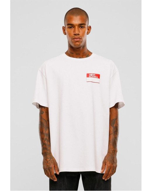 MT Upscale T-Shirt Hey! My Name Is Oversize Tee in White für Herren