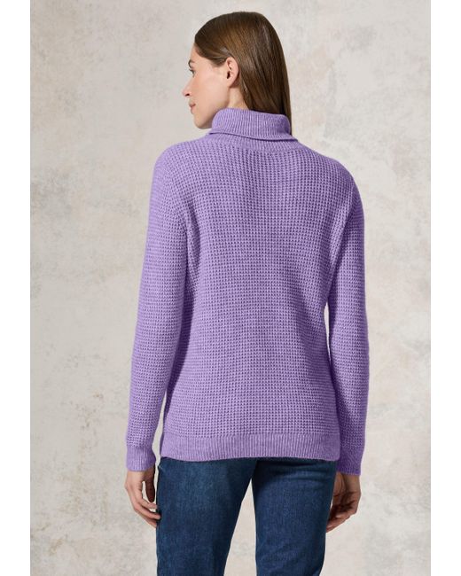 Cecil Purple Rollkragenpullover im soften Baumwoll-Mix