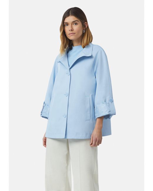 Comma, Blue Kurzjacke Jacke in A-Shape mit Ärmel-Aufschlag