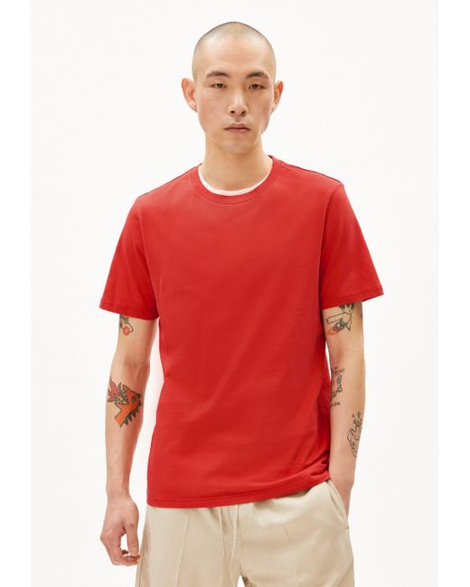 ARMEDANGELS JAAMES - - (1-tlg., Regular Fit) T-Shirt aus Bio-Baumwolle in Red für Herren