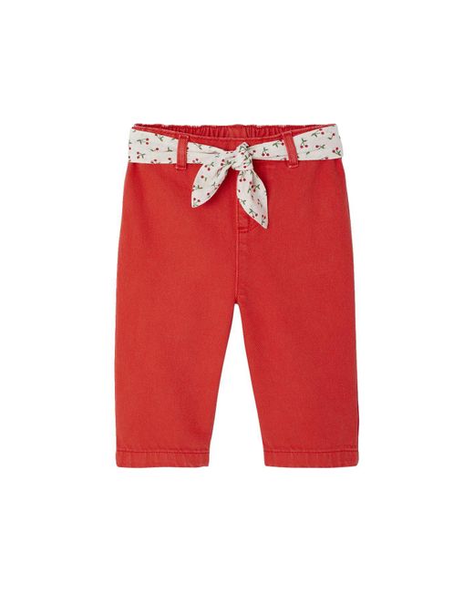 VERTBAUDET Red Cargohose Weite Baby Hose mit Bindegürtel
