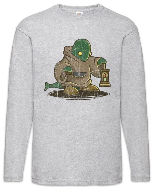 Urban Backwoods Langarmshirt FF Tombery Langarm T-Shirt Final Geek Nerd Gaming Gamer Game Chocob in Gray für Herren