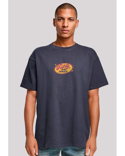 F4NT4STIC Shirt King of Dad Jokes Witziges Vatertagsmotiv Premium Qualität in Blue für Herren