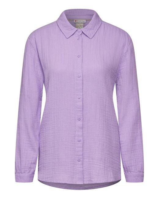 Street One Purple Blusenshirt Muslin_solid oversized shirtco, smell of lavender