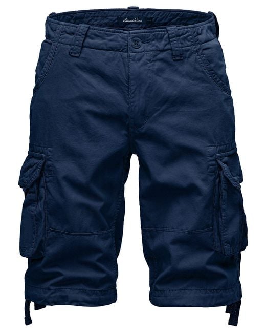 Amaci&Sons CRYSTAL Cargoshorts Bermuda Short Hose Regular Fit in Blue für Herren