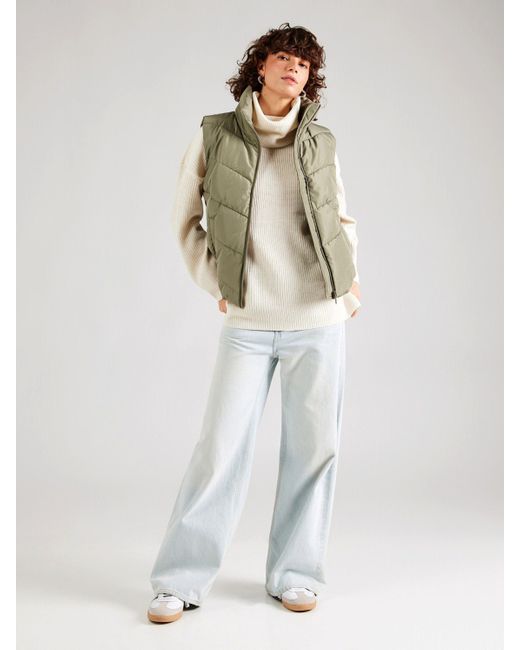 Vero Moda White Rollkragenpullover VMZIA (1-tlg) Plain/ohne Details