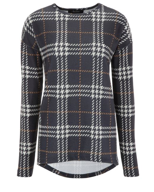 Aniston CASUAL Gray Sweatshirt im Karo-Dessin