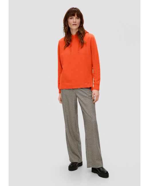 S.oliver Orange Sweatshirt Kapuzensweater Durchzugkordel