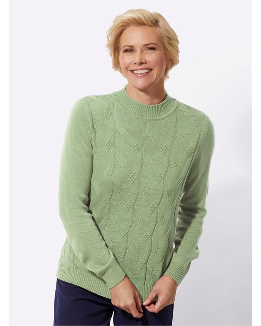 WITT Green Strickpullover Stehkragenpullover