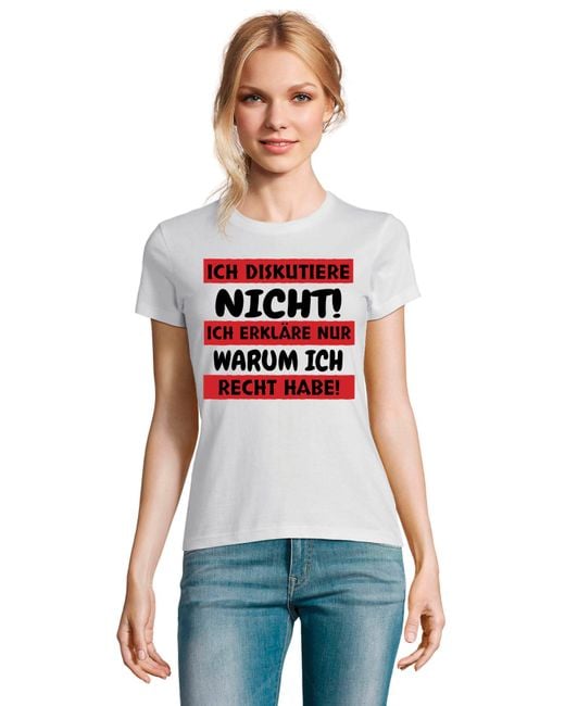 Youth Designz White "Ich diskutiere nicht" T-Shirt Print lustig Statement Geschenk mit witzigen Aufdruck für Frauen