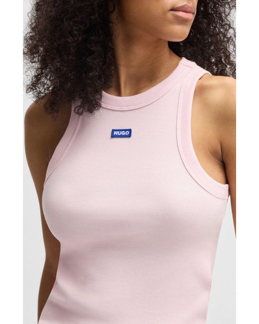 HUGO Multicolor Tanktop Easy Tank_B Rippware aus Baumwollmischung mit Elasthan