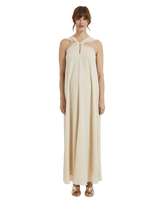 VERTBAUDET Natural Maxikleid Elegantes langes Umstandskleid aus Crêpe