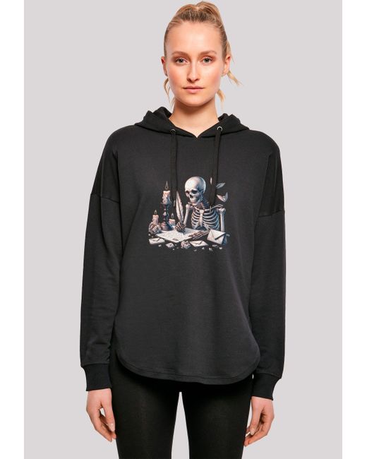 F4NT4STIC Black Kapuzenpullover Skelett Liebesbrief Valentinstag Premium Qualität