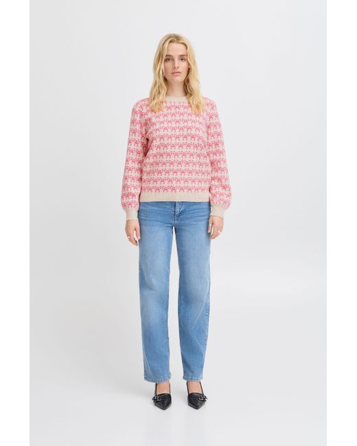 Ichi Pink Strickpullover IHBRIELLE Modischer Pullover
